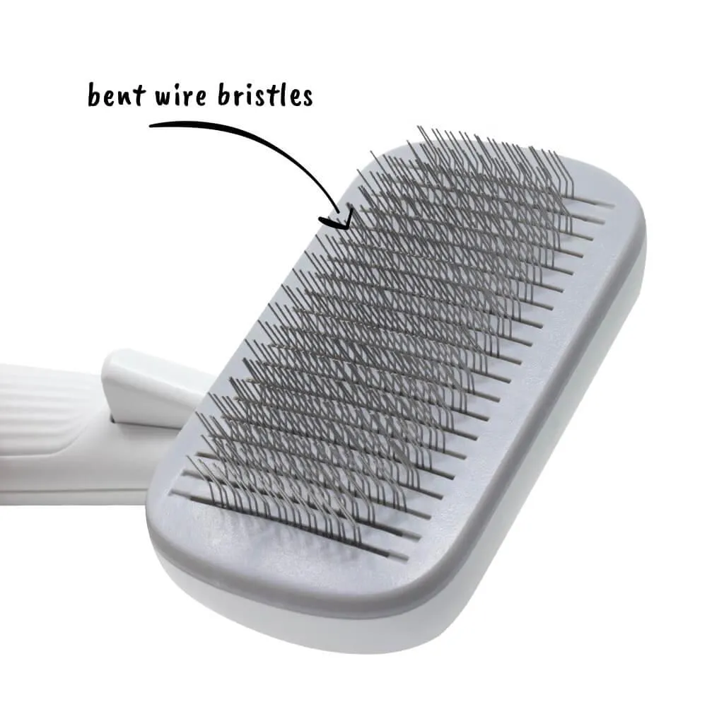 Self-Cleaning Slicker Brush for Dogs & Cats - Grey