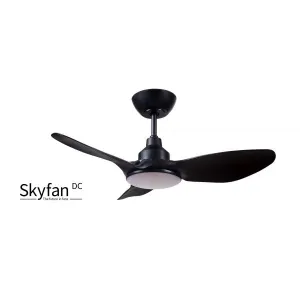 Skyfan 36"/900mm 3 Blade Black with LED Light DC Motor Glass Fibre Composite Ceiling Fan