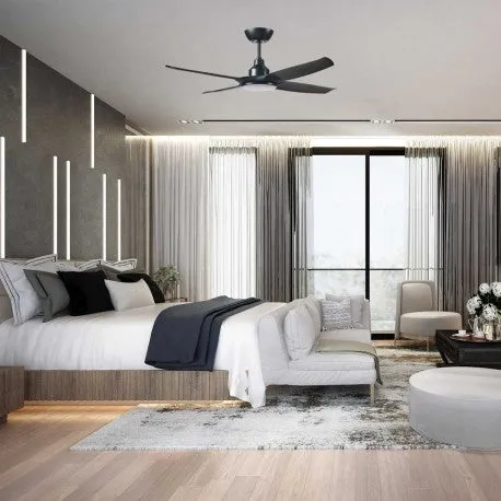 Skyfan 48"/1200mm 4 Blade Black with LED Light DC Motor Glass Fibre Composite Ceiling Fan