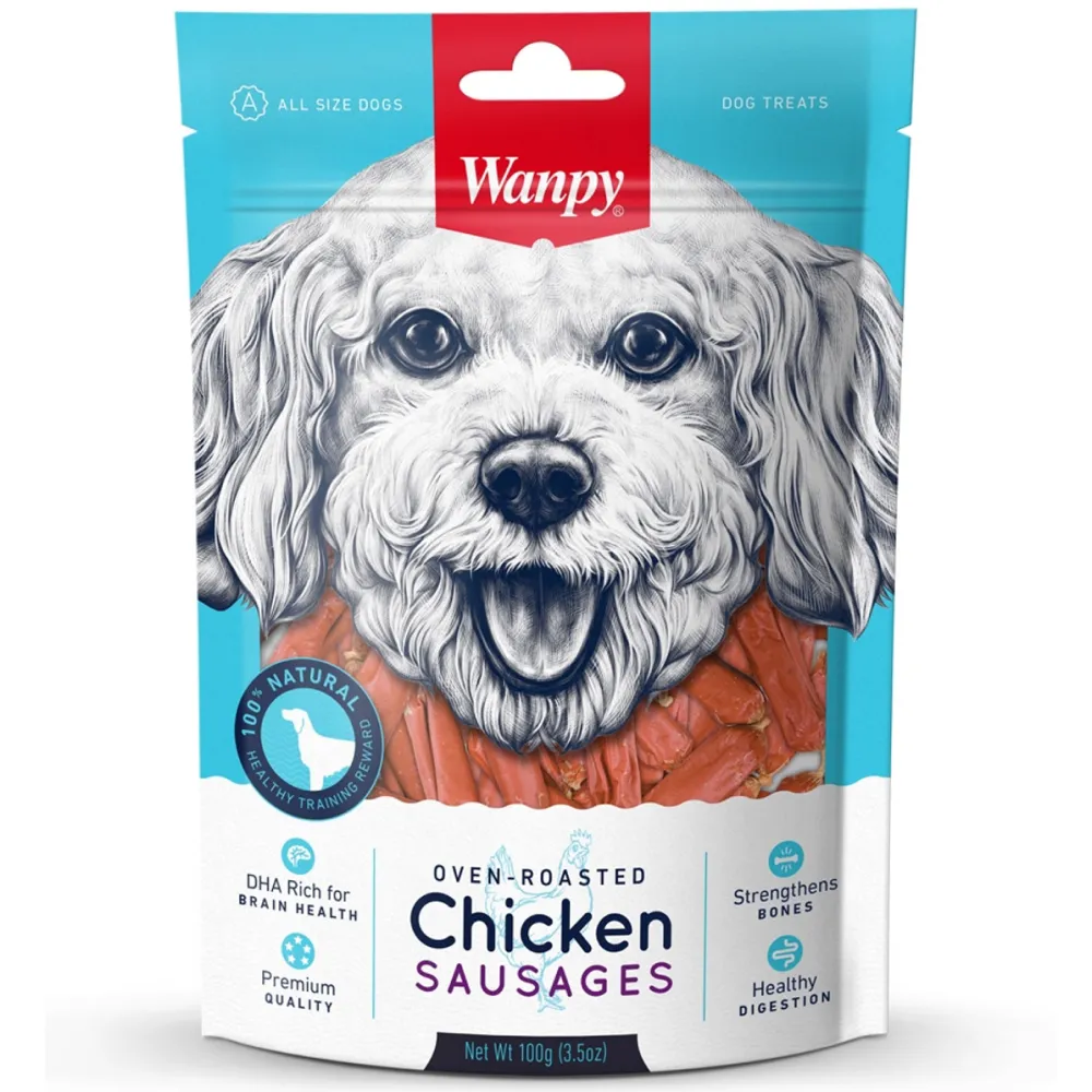 Wanpy Oven Roasted Chicken Sausages Dog Treats