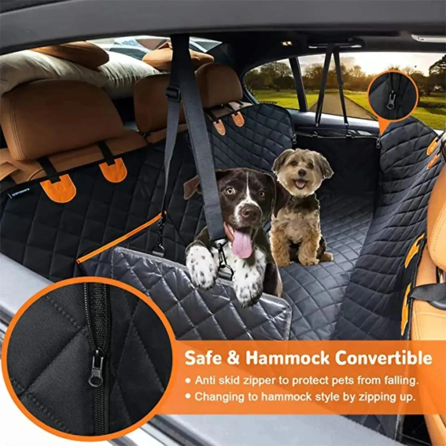 Waterproof Dog Car Seat Cover Hammock with Ultimate Protection & Comfort