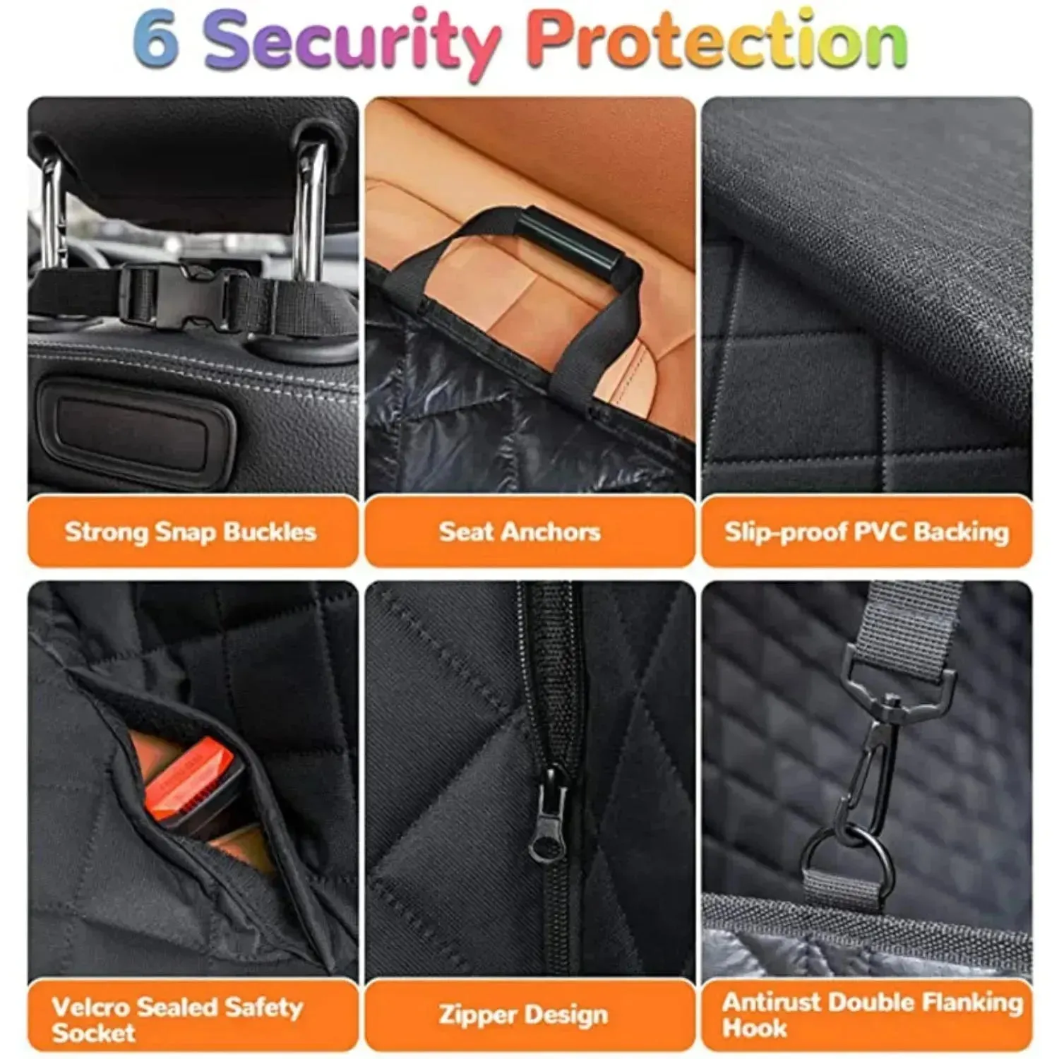 Waterproof Dog Car Seat Cover Hammock with Ultimate Protection & Comfort